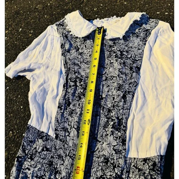 Handmade Vintage Style Folk Jumpsuit Set Prairie Cottagecore Wide Leg Outfit - Picture 7 of 10